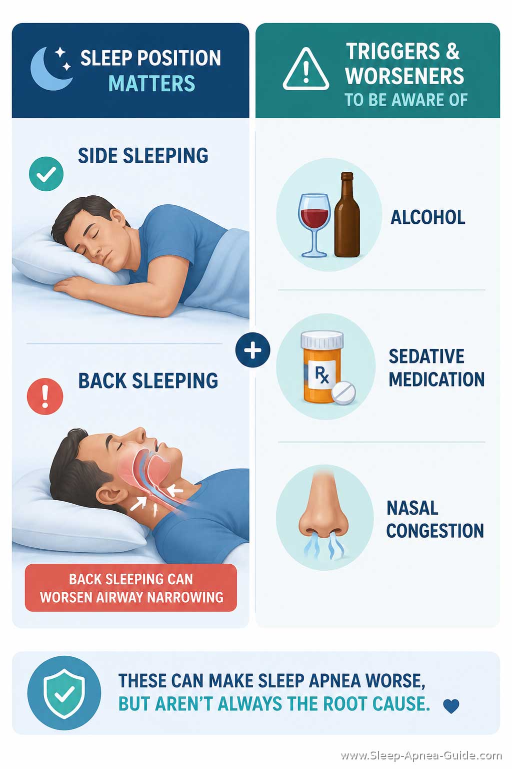 Triggers and worseners for sleep apnea