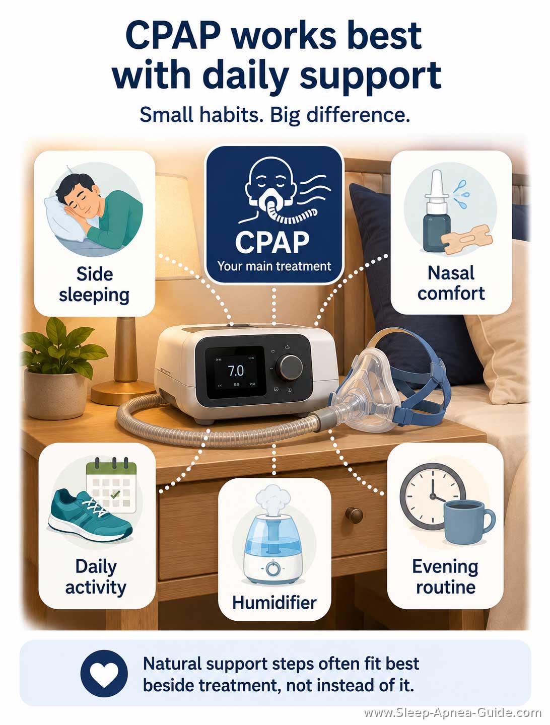 CPAP support for better sleep